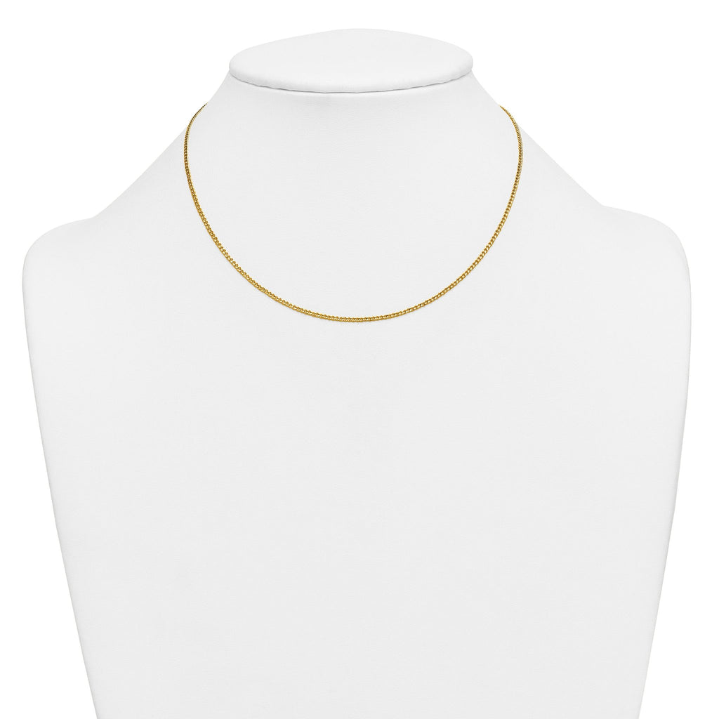 14K Gold Filled Polished Curb Chain Necklace in 1.5mm Width
