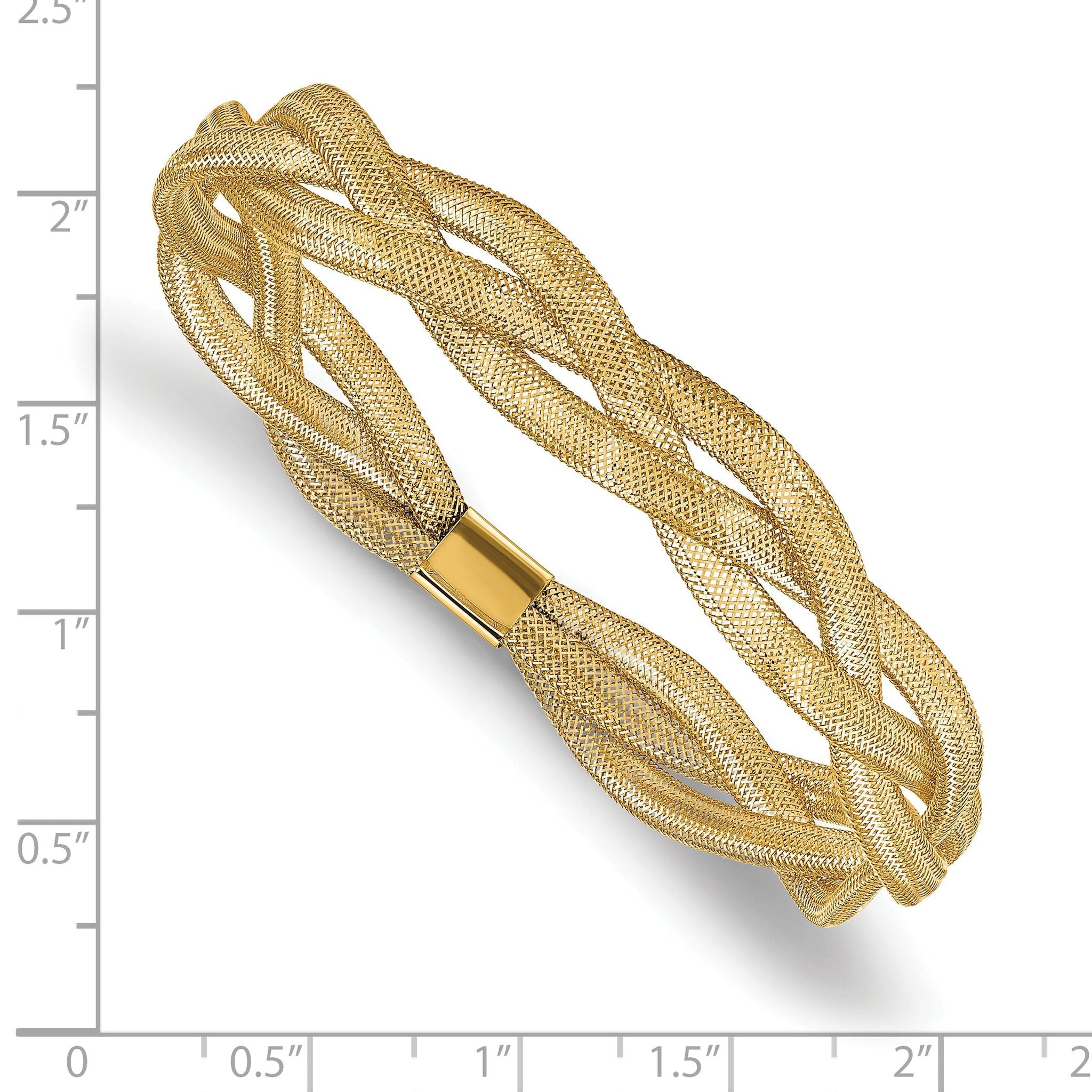 10K Fancy Stretch Bangle Bracelet Secondary image
