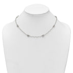Sterling Silver Puffed Anchor/Mariner Link and Chain 7-Station 17 inch with 1.5 inch Extension Necklace