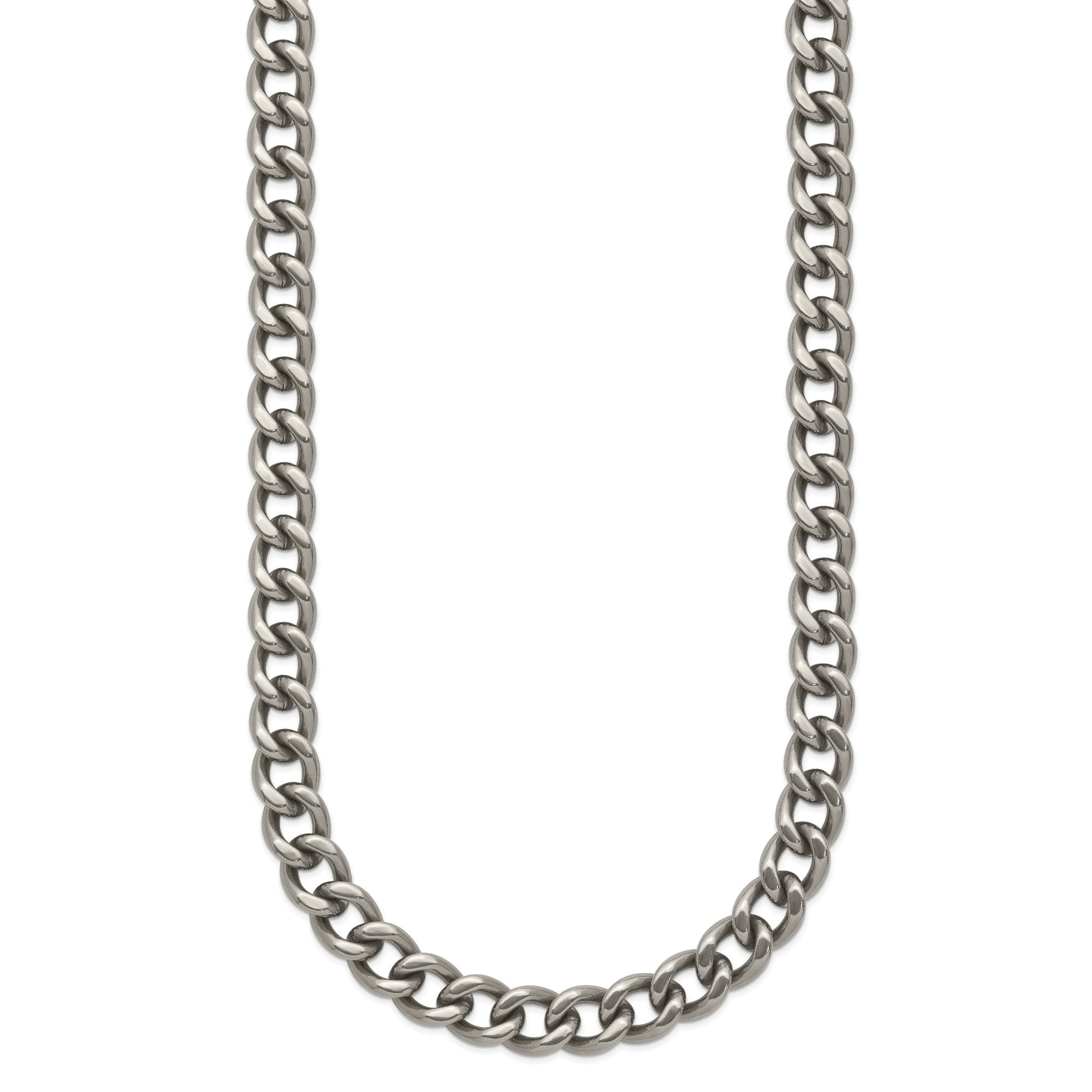 Polished Curb Chain Necklace in Titanium, 7.5mm Secondary image
