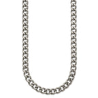 Polished Curb Chain Necklace in Titanium, 7.5mm