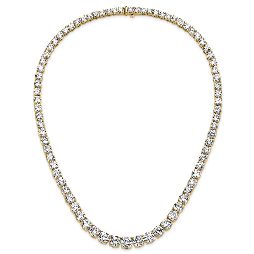 14k 72 3/8 carat Lab Grown Diamond VS+ F+ Complete Round 20 inch Graduated Tennis Necklace