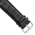 Crocodile Grain Leather Watch Band in Black, 18mm