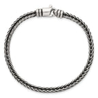 Sterling Silver Antiqued Polished 4.25mm Franco Chain 8 inch Bracelet