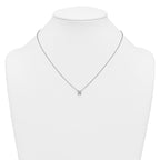 14k White Gold 3/4 carat Lab Grown Diamond VS+ F+ Princess Complete Bezel Set Chain Slide Pendant