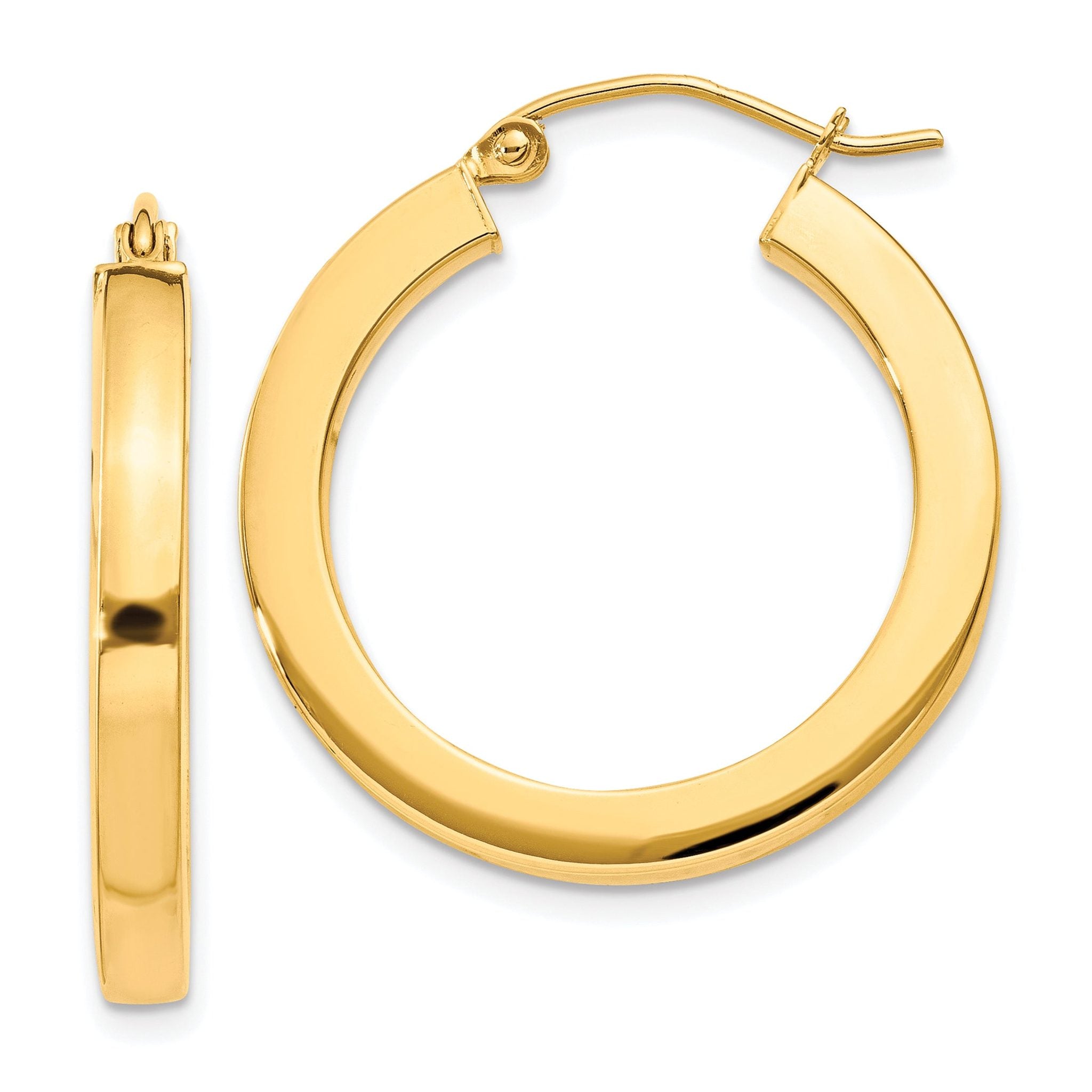 10k 3mm Polished Square Hoop Earrings Main image