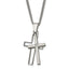 Sophia Jewelers Titanium Diamond Cross Necklace with Polished & Brushed Finish
