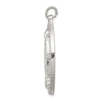 Sterling Silver 925 Miraculous Medal Pendant with Polished Palladium Finish