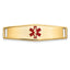 14K Gold Engravable Medical ID Bracelet with Red Enamel Unisex