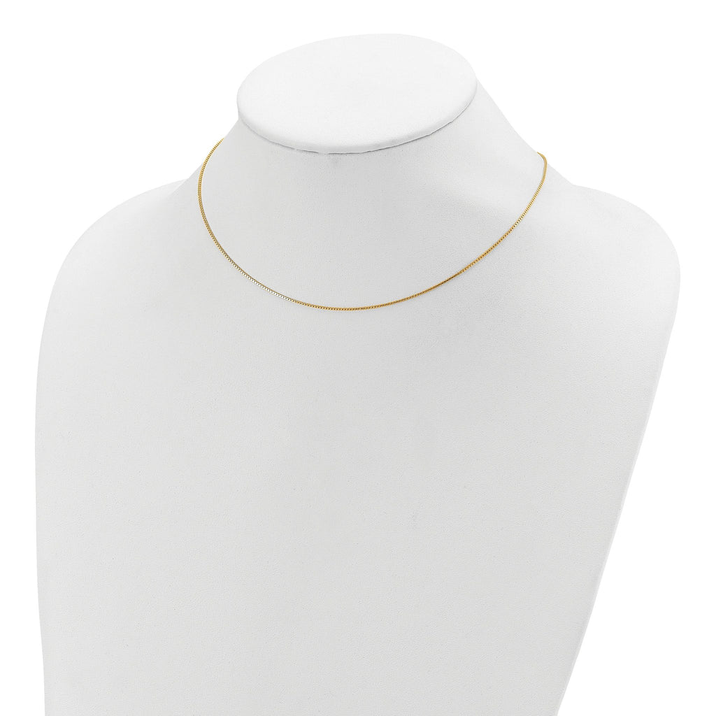 SS Gold-plated .85mm Box 1in+1in Adjustable Chain