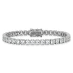 Cheryl M Sterling Silver Rhodium-plated Fancy Oval CZ Bracelet