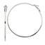 Sterling Silver RH-plated 1.5x60mm Omega Back Round Hoop Earrings