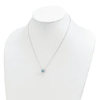 Sterling Silver Rhodium-plated Square Blue Topaz w/2 in ext. Necklace