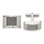 Stainless Steel Brushed & Polished Wire Inlay Cuff Links