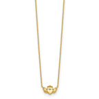 14K Gold Polished Claddagh Necklace Elegant Women's Jewelry 17 Inch