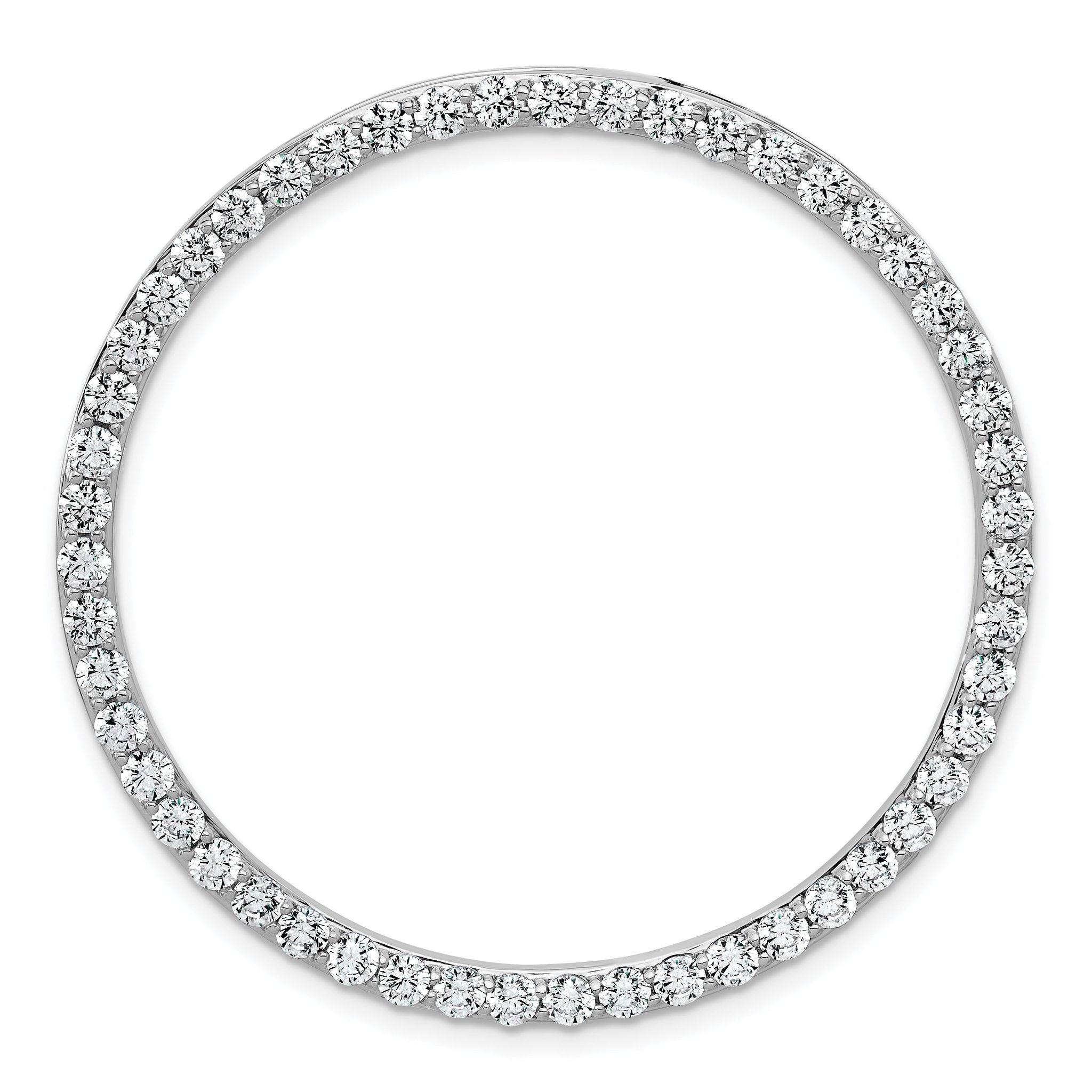 14k White Gold 3 carat Lab Grown Diamond VS/SI+ G+ Complete Circle Chain Slide Pendant Main image