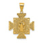 14K Gold San Benito Reversible Cross Pendant  Polished & Textured