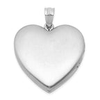 Sterling Silver Rh-plated Satin Epoxy I Love You Floral 24mm Heart Locket