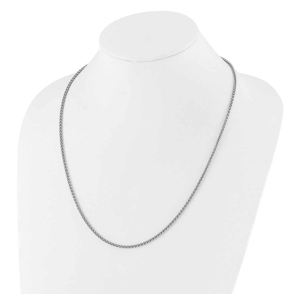 Sterling Silver RH-plated Adjustable 2.5mm Spiga Chain