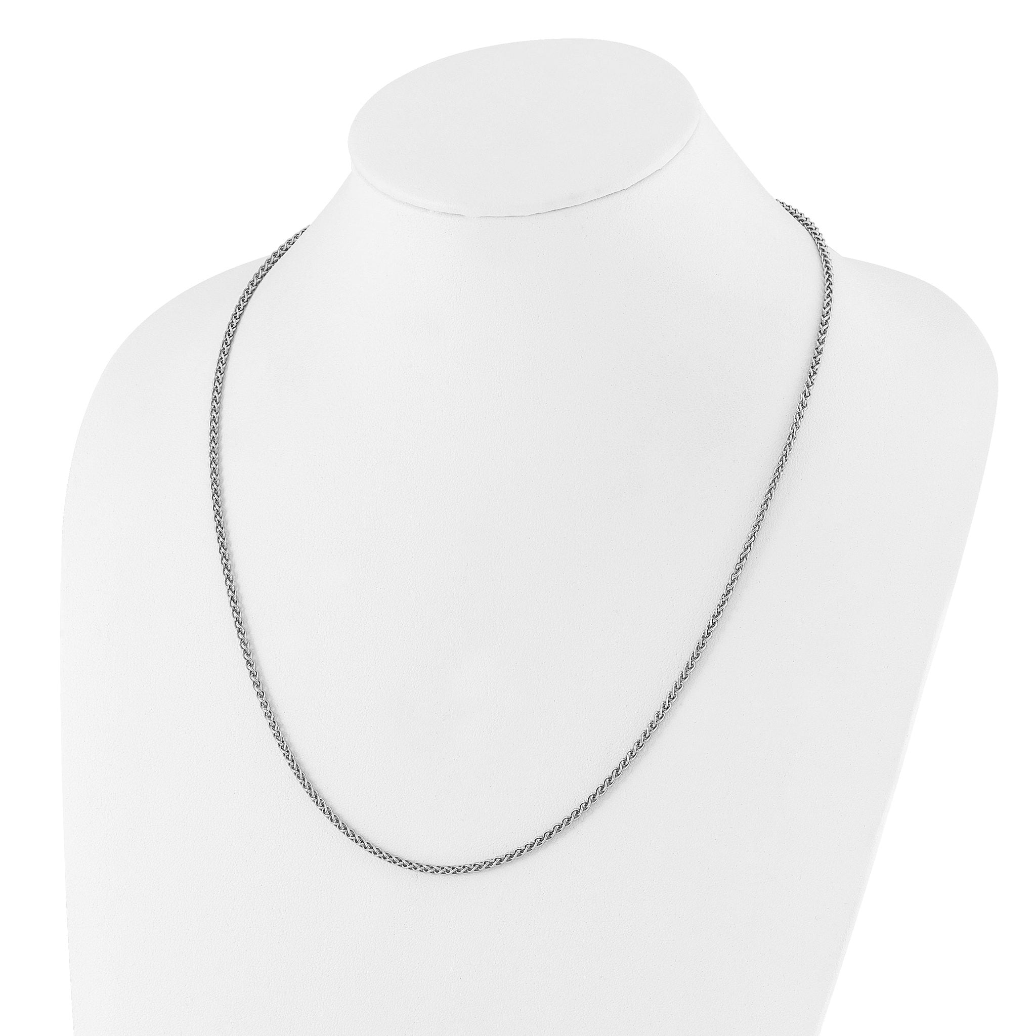 Sterling Silver RH-plated Adjustable 2.5mm Spiga Chain
