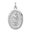 Sterling Silver 925 Saint Florian Medal with Polished Rhodium Plating
