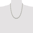 Pavé Flat Figaro Chain in Sterling Silver