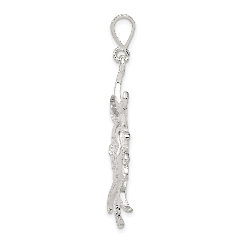 Men's 925 Sterling Silver Sun Pendant with Polished Anti-Tarnish Finish