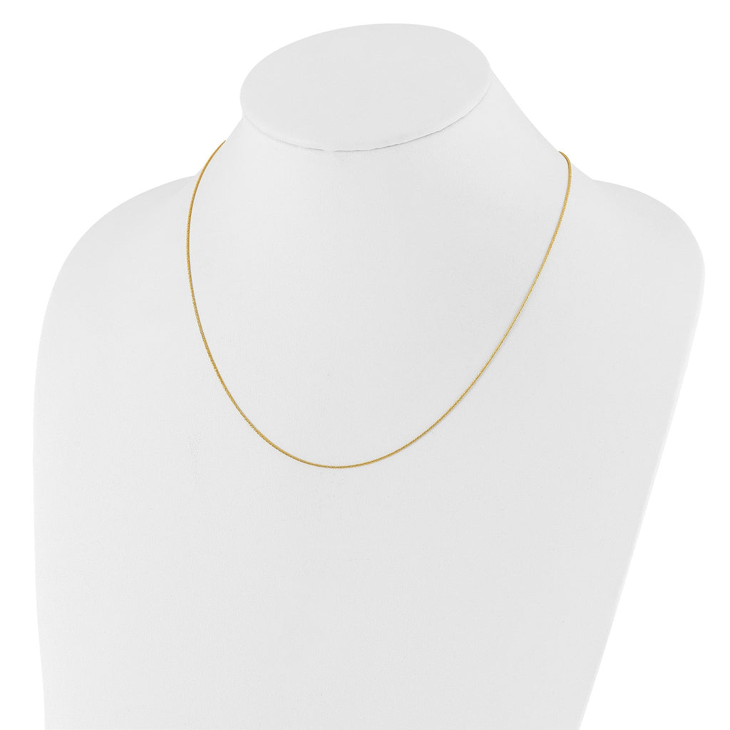 Adjustable Wheat Chain in 10K Yellow Gold, 0.8mm