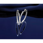 14k White Gold 5/8 carat Lab Grown Diamond VS/SI+ G+ Round In and Out Safety Clasp Hoop Earrings
