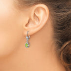 14k White Gold 7x5mm Oval Peridot Leverback Earrings