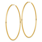 14k Polished 2.0 x 80mm Tube C-Hoop Post Earrings
