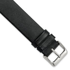 Italian Calfskin Watch Band in Black with Silver-Tone Buckle, 20mm