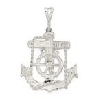 Sterling Silver 925 Mariner Cross Pendant with Polished Finish and Anti-Tarnish Coating