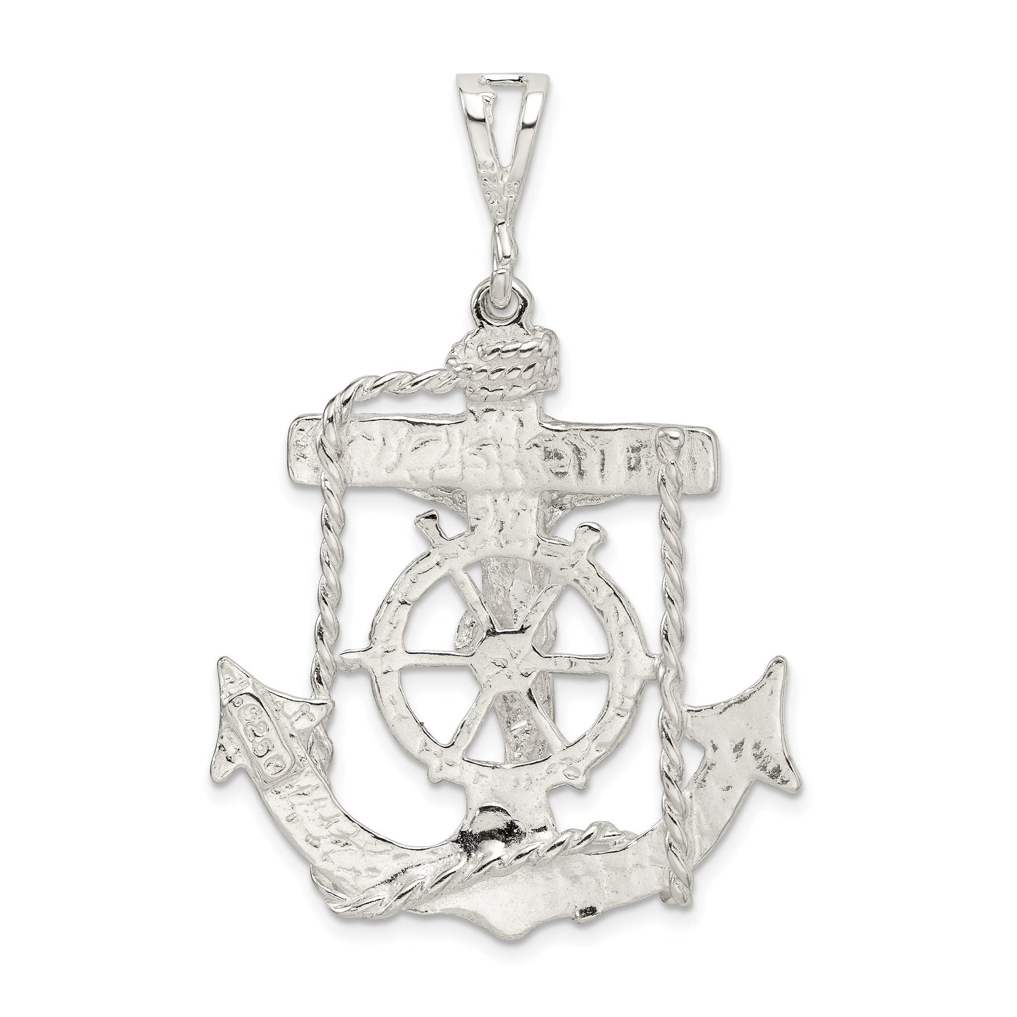 Sterling Silver 925 Mariner Cross Pendant with Polished Finish and Anti-Tarnish Coating