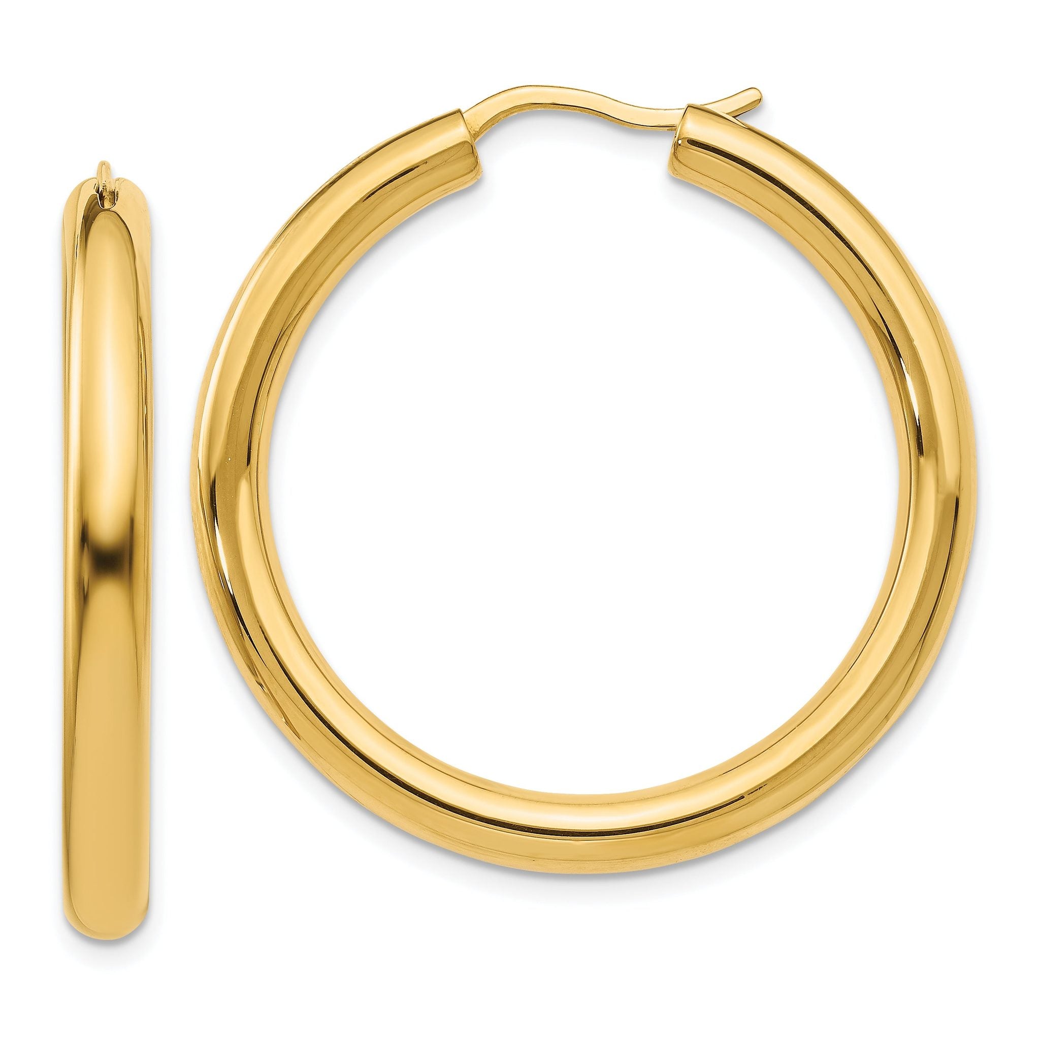 Sophia Jewelers 925 Gold-Plated Sterling Silver Hoop Earrings Elegant Polished Design