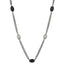 Sophia Jewelers Titanium Sterling Silver Two-Tone Etched Oval Necklace