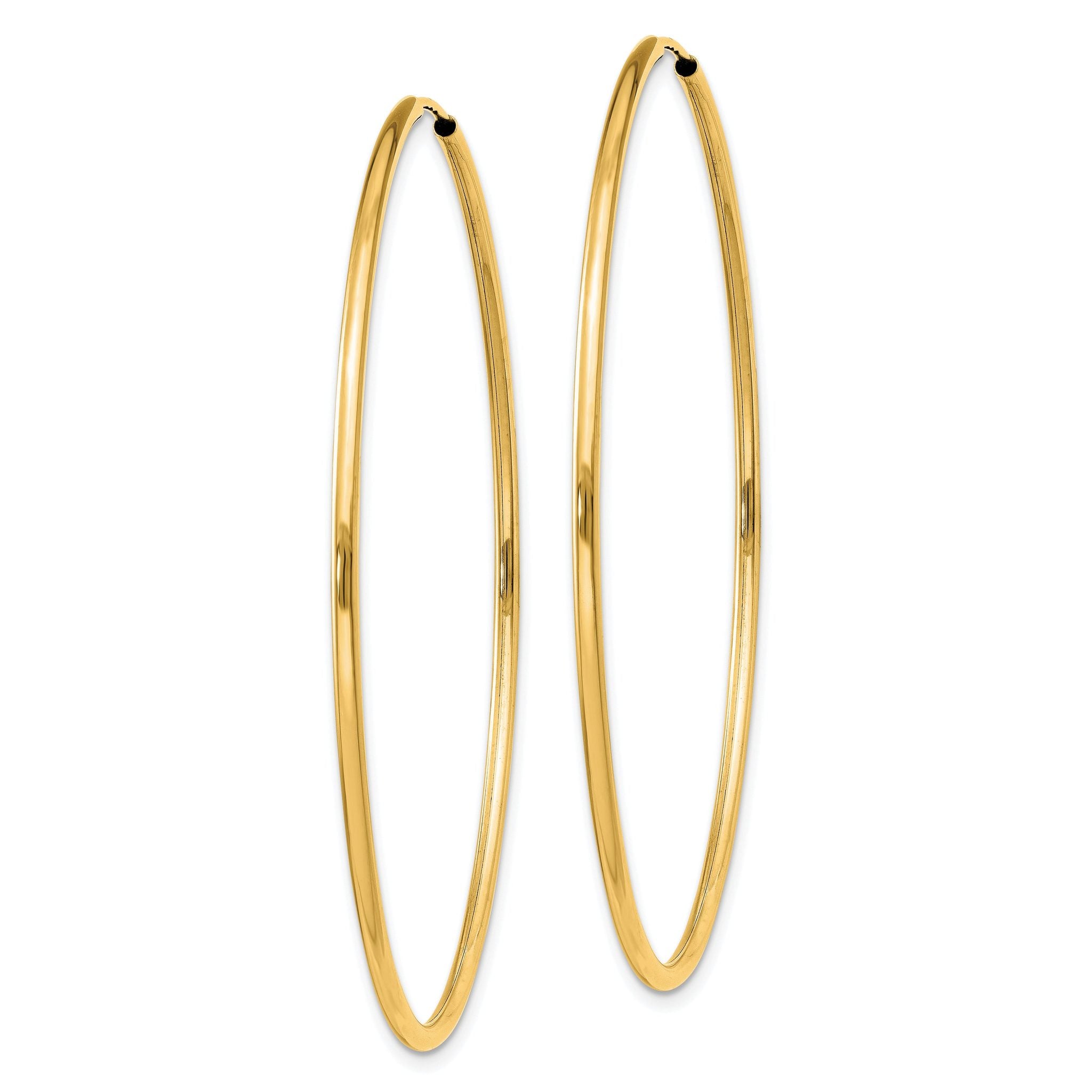 14k 1.50mm Polished Round Endless Hoop Earrings Secondary image