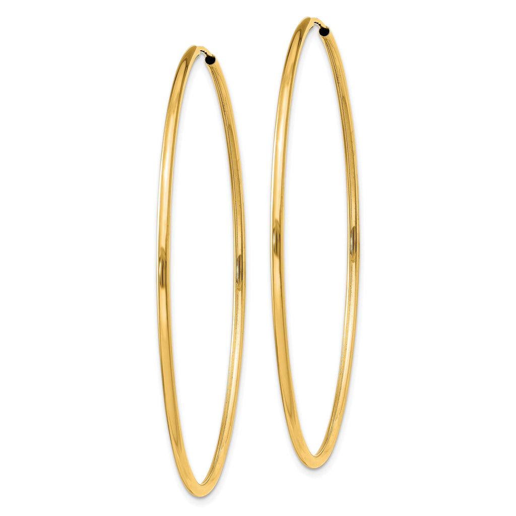 14k 1.50mm Polished Round Endless Hoop Earrings