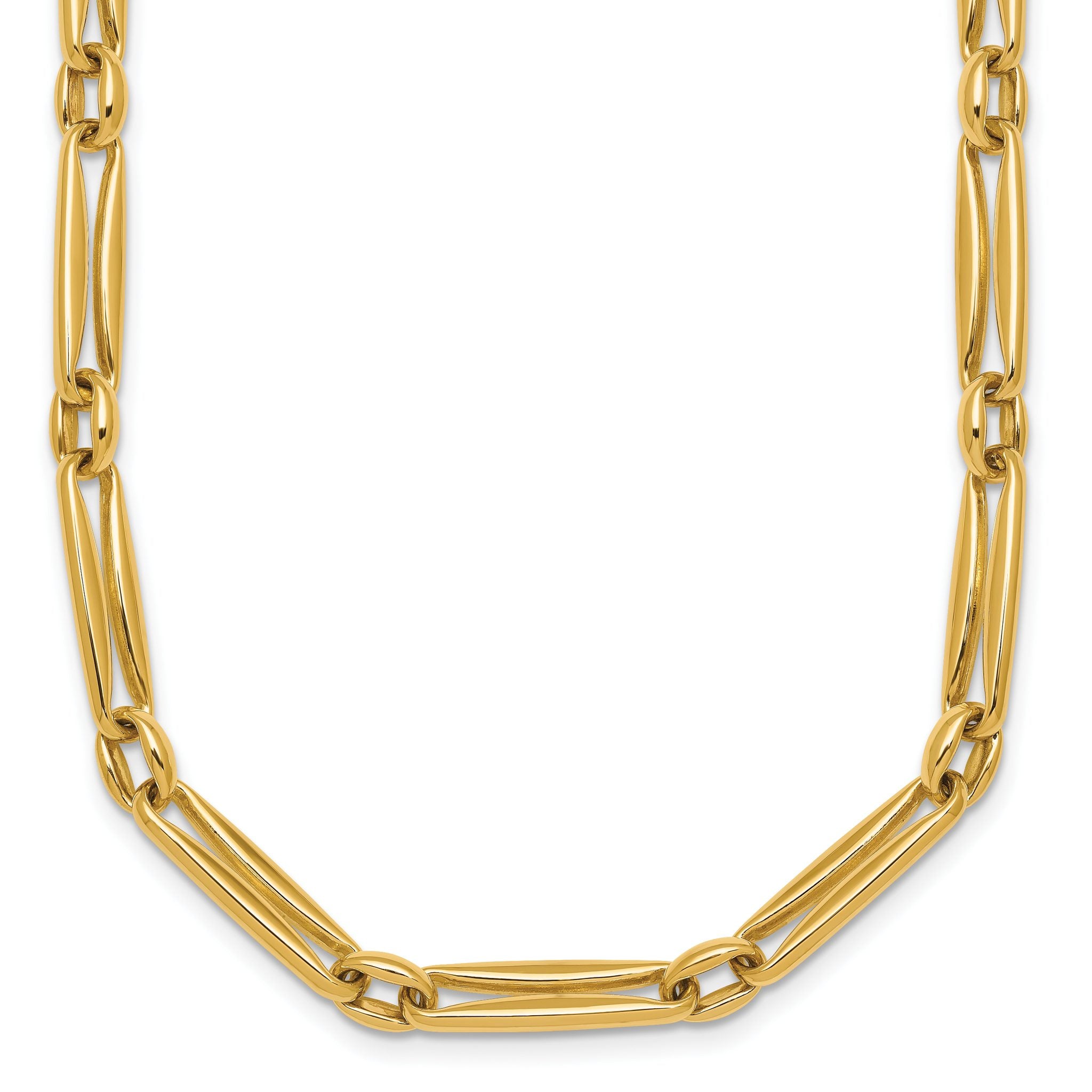 14k Polished 5mm Fancy Long and Round Link 18 inch Necklace Main image