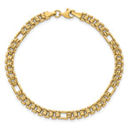 14K Polished 4.5mm Fancy Link 7.5 inch Bracelet