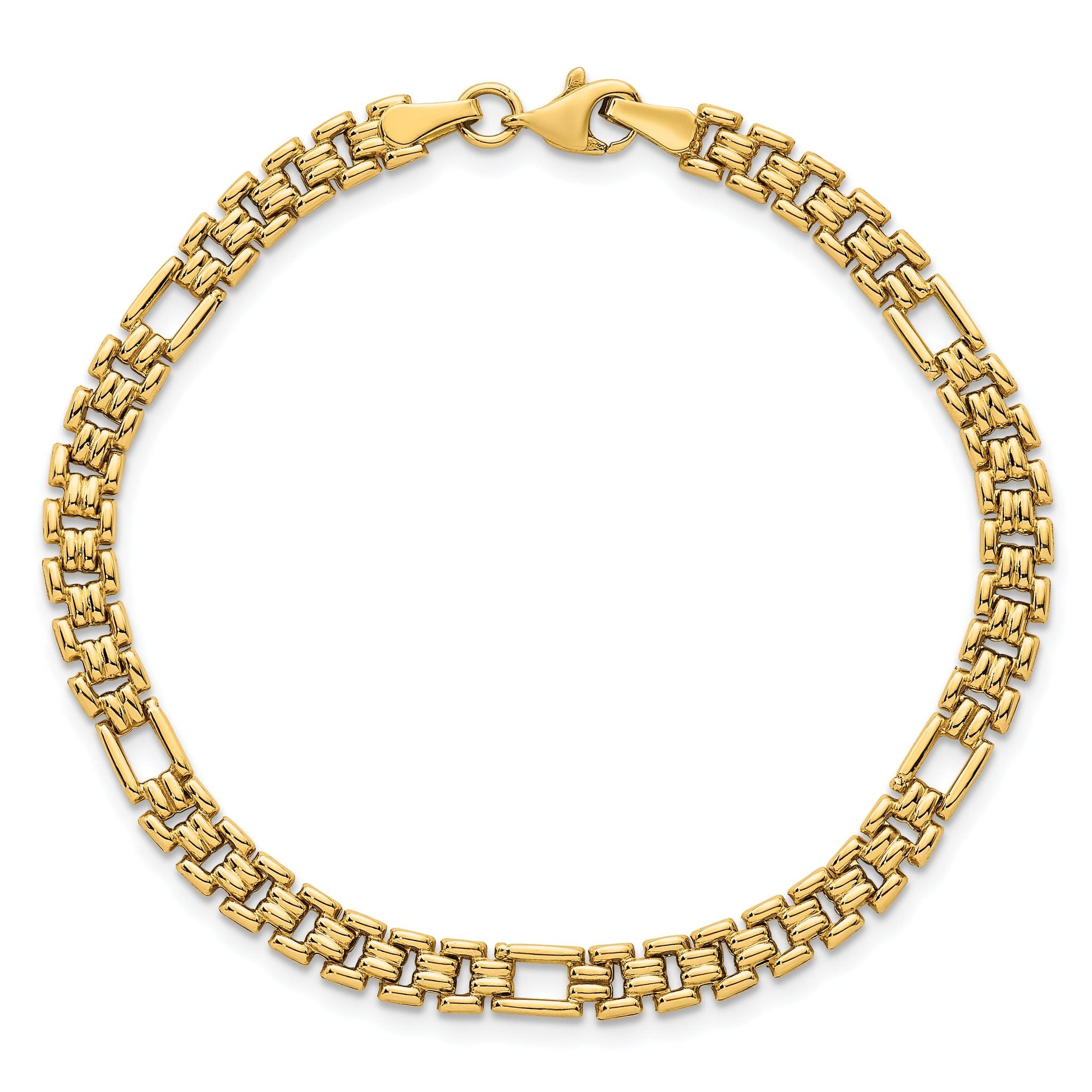 14K Polished 4.5mm Fancy Link 7.5 inch Bracelet