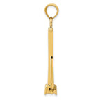 14K Gold 3D Moveable Anchor Pendant  Solid Casted Nautical Charm