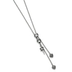 Sophia Jewelers Gothic Hearts & Sword CZ Adjustable Stainless Steel Necklace