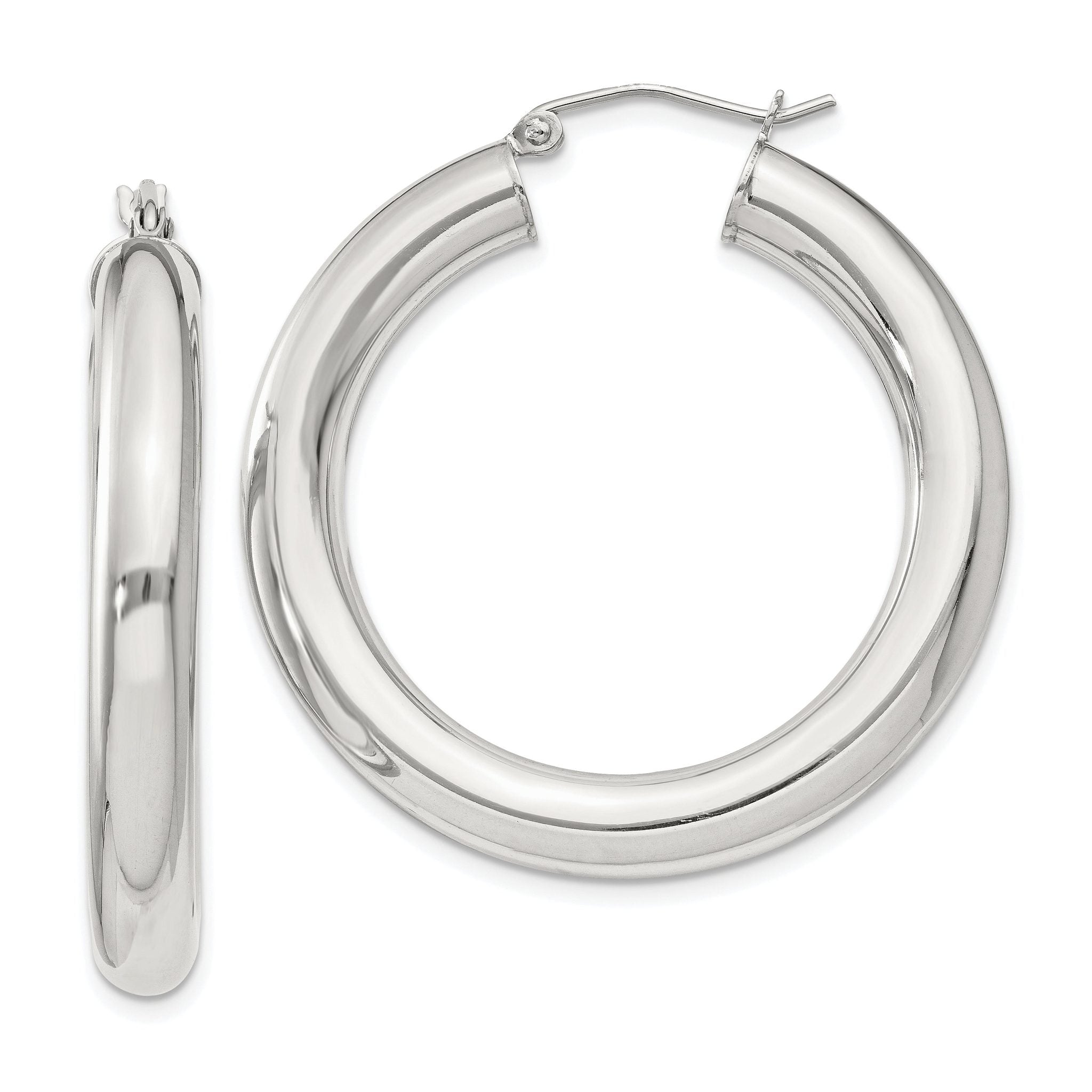 Sterling Silver 5mm Round Hoop Earrings Main image