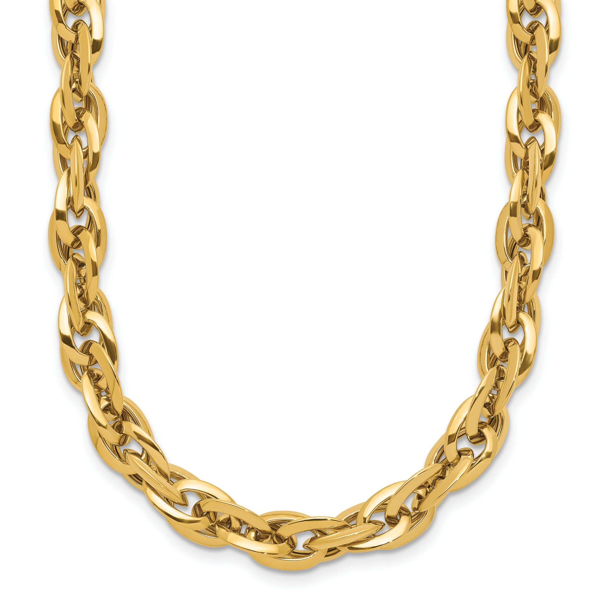 14K Gold Polished Fancy Link Necklace with Lobster Clasp Main image