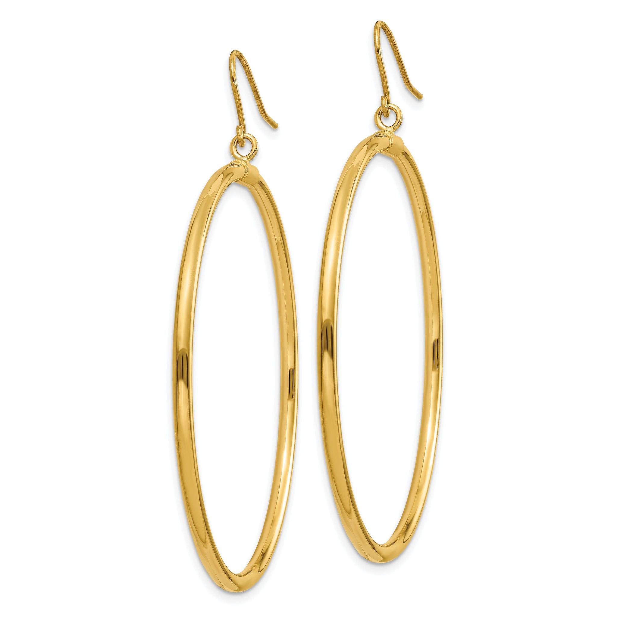 14k Tube Hoop Dangle Earrings Secondary image