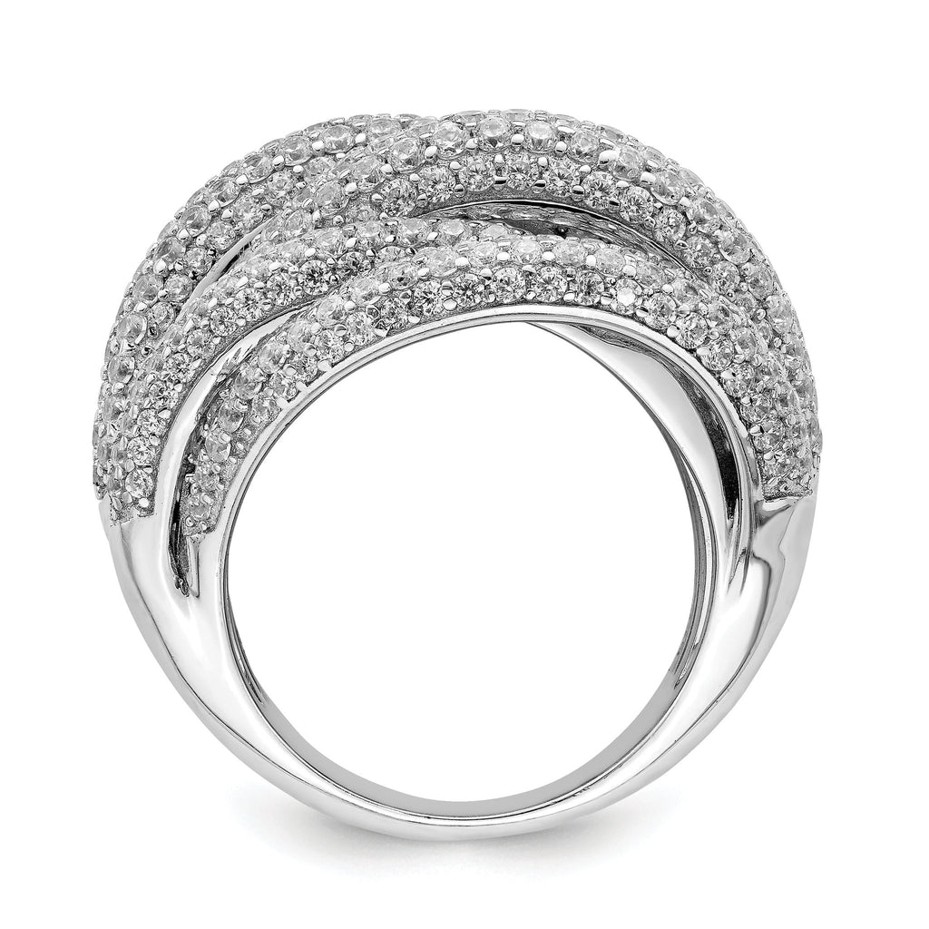 Sterling Shimmer Sterling Silver Rhodium-plated 536 Stone PavÃƒÆ’Ã‚Â¢Ãƒâ€šÃ¢â€šÂ¬Ãƒâ€šÃ…Â¡ CZ Ring