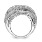 Sterling Shimmer Sterling Silver Rhodium-plated 536 Stone PavÃƒÆ’Ã‚Â¢Ãƒâ€šÃ¢â€šÂ¬Ãƒâ€šÃ…Â¡ CZ Ring