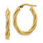 14k Polished Textured Twisted Oval Hoop Earrings