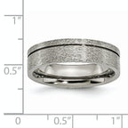 Grooved Wedding Band in Titanium, 6mm